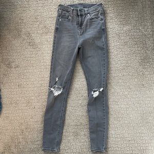 TopShop Moto High Rise Ripped Jeans Grey - 26w 30L